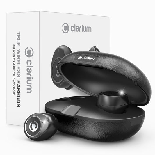 Clarium True Wireless Earbuds Bluetooth 5.0 Headphone (Charging Case Included) IPX5 TWS Premium Sound in-Ear Headphones with Microphone Engineered for The Best Calls and Music Experience,Sports