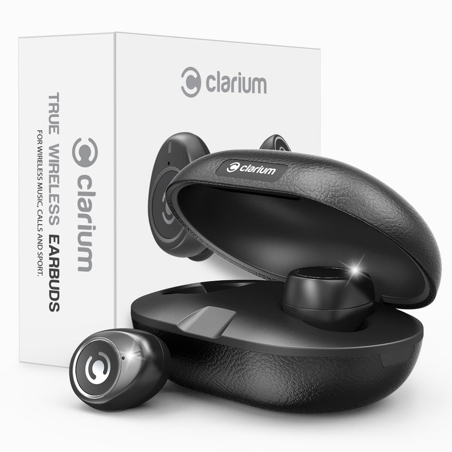 Clarium True Wireless Earbuds Bluetooth 5.0 Headphone (Charging Case Included) IPX5 TWS Premium Sound in-Ear Headphones with Microphone Engineered for The Best Calls and Music Experience,Sports