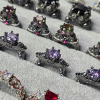 Imported Crystal Rings for Women Blue Heart & Oval Designs