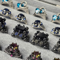Imported Crystal Rings for Women Blue Heart & Oval Designs