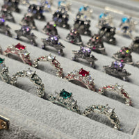 Imported Crystal Rings for Women Blue Heart & Oval Designs