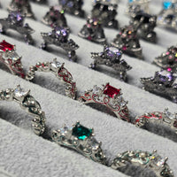 Imported Crystal Rings for Women Blue Heart & Oval Designs
