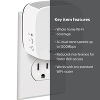 NETGEAR AC1200 WiFi Range Extender, Wall-plug (EX6110)