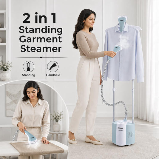 Standing Garment Steamer with Handheld Steam Iron for Clothes