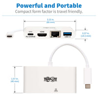 USB-C Multiport Adapter Tripp Lite USB HUB - HDMI 4K, LAN, USB, 60W PD Charging